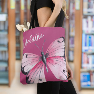 Tote Bag Papillon rose gras tendance
