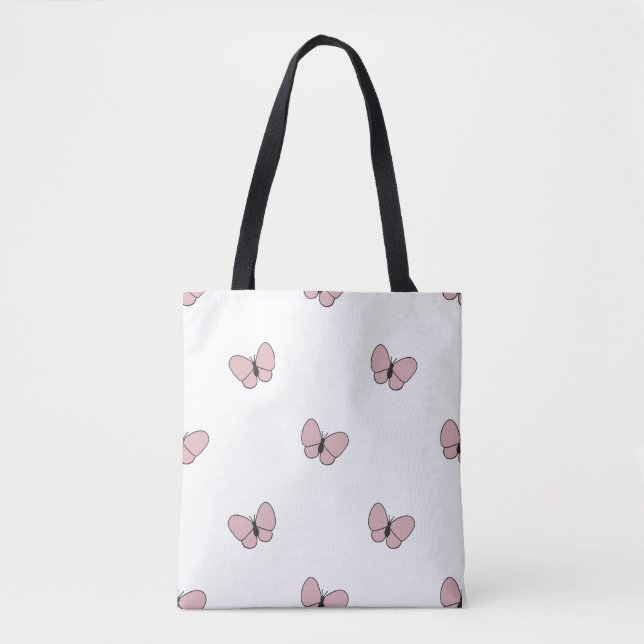 Tote Bag Papillon rose Motif mignon esthétique (Devant)