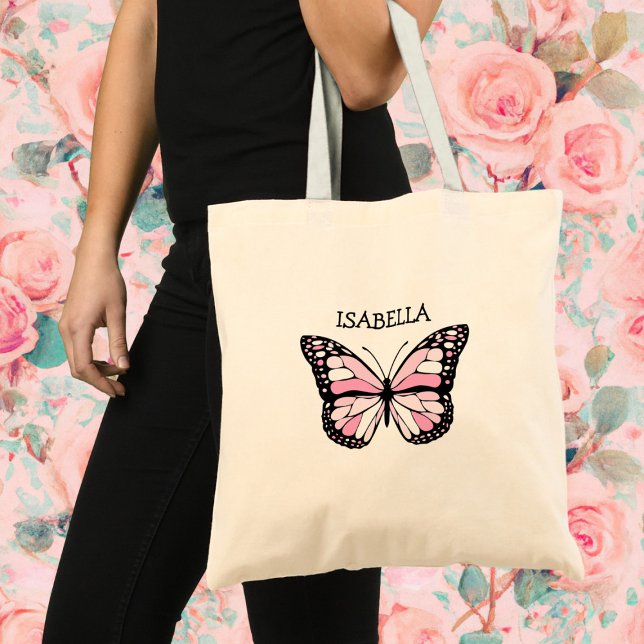Tote Bag Papillon rose personnalisé (Créateur téléchargé)
