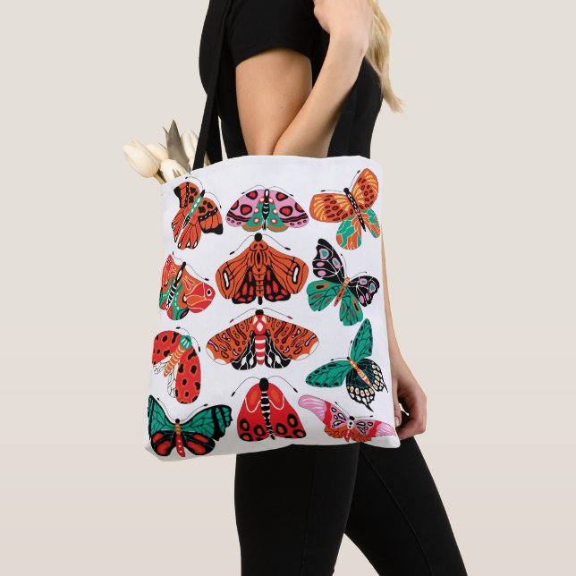 Tote Bag Papillon rouge et papillon vert (De près)