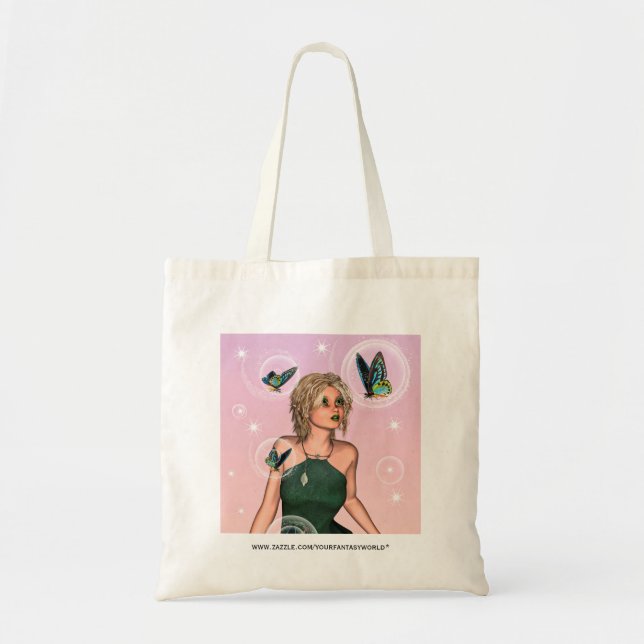Tote Bag Papillon scintillant Fée Fantaisie Art (Devant)