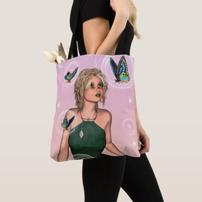 Tote Bag Papillon scintillant Fée Fantaisie Art (De près)