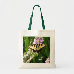 Tote Bag Papillon Swallowtail sur Fleurs sauvages pourpres
