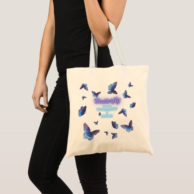 Tote Bag Papillon symbolise la transformation croissance in (Devant (produit))