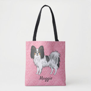 Tote Bag Papillon Tricolore Mignon Dessin Animé Chien Sur C