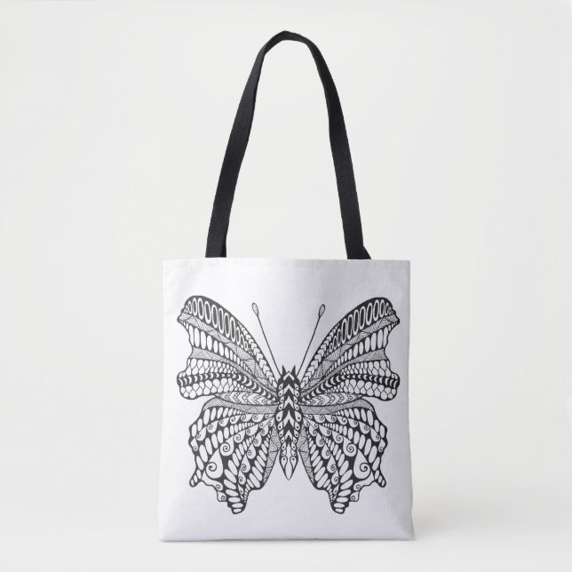 Tote Bag Papillon tropical inspiré 2 (Devant)