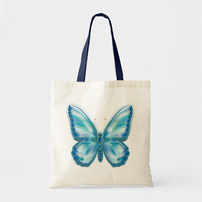 Tote Bag Papillon turquoise (Devant)