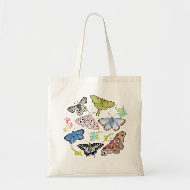 Tote Bag Papillons aquarelle en vol (Devant)
