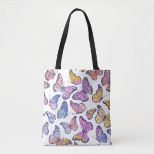 Tote Bag Papillons Aquarelle : Pastel Vintage Motif.