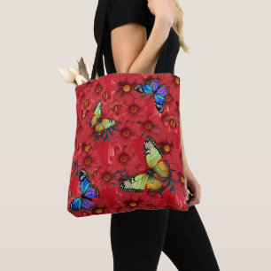 Tote Bag Papillons arc-en-ciel à queue Custom Monogramme
