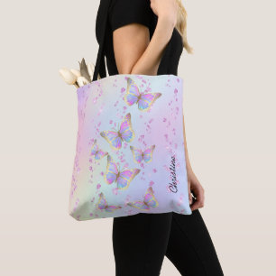 Tote Bag papillons aux couleurs pastel motif