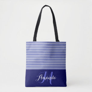 Tote Bag Papillons bleu noir et blanc avec couleur solide #
