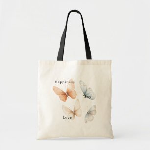 Tote Bag Papillons Bleus De Pêche Bonheur Amour Joie
