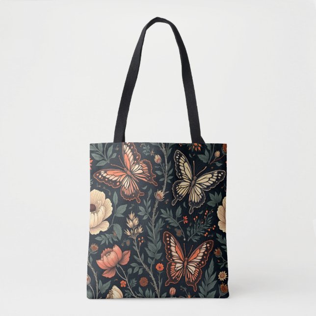 Tote Bag Papillons dans le jardin de minuit (Devant)