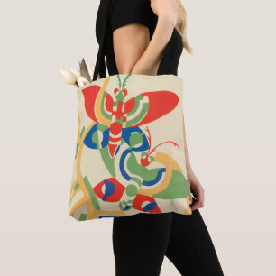 Tote Bag Papillons de jardin Pochoir Jazz Art Déco Vintage