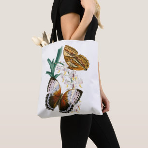 Tote Bag Papillons et Art Floral Vintage Tranquille