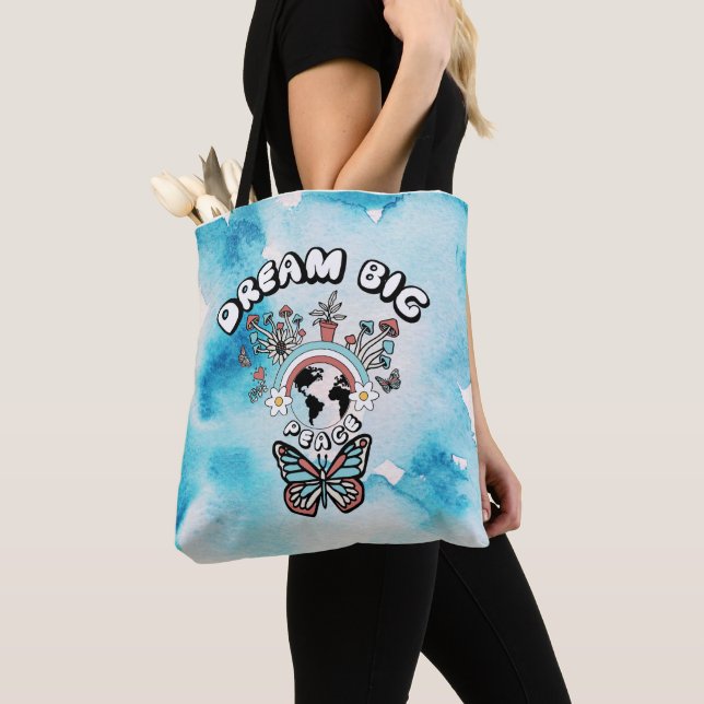 Tote Bag Papillons et champignons Rêve Big positif inspo (De près)