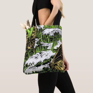 Tote Bag Papillons et dentelle de la reine Anne