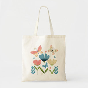 Tote Bag Papillons et fleurs