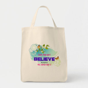 Tote Bag Papillons et fleurs avec citation magique