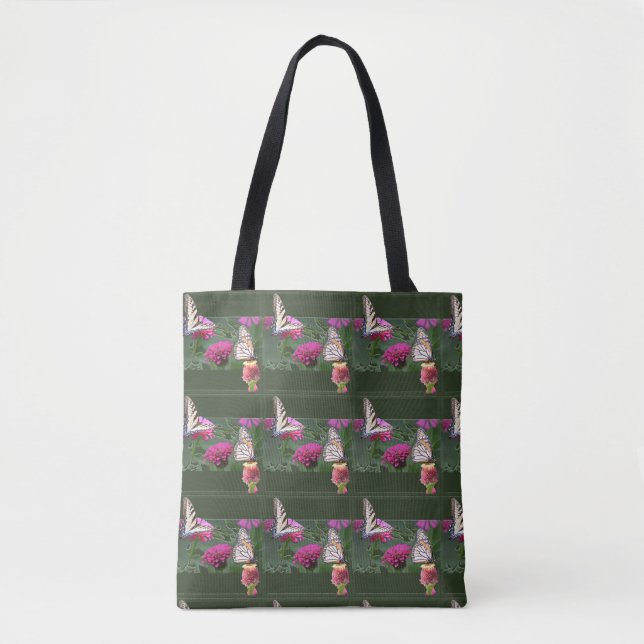 Tote Bag Papillons et Zinnias (Devant)