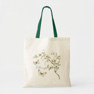 Tote Bag Papillons Fleurs Arbre Suivez Vos Rêves
