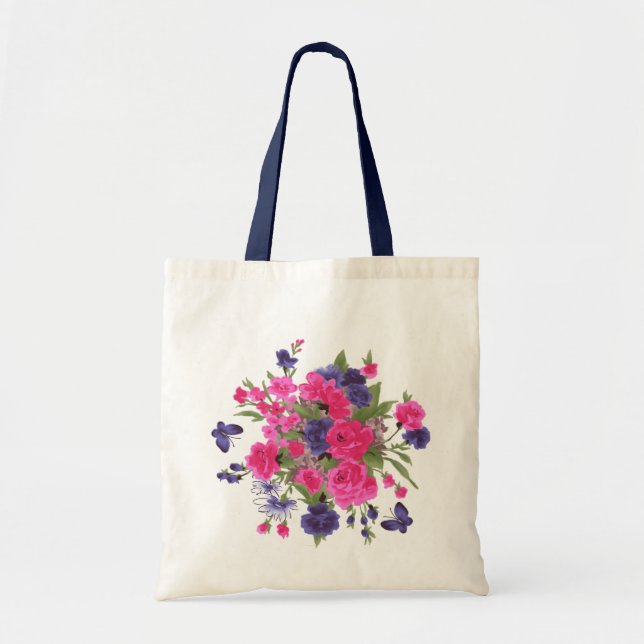 Tote Bag Papillons & Fleurs Cadeau de la fête des mères (Devant)