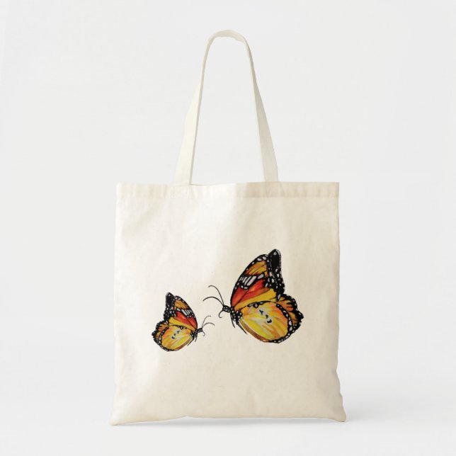 Tote Bag Papillons Jaunes Dessin Budget Fourre-tout (Devant)