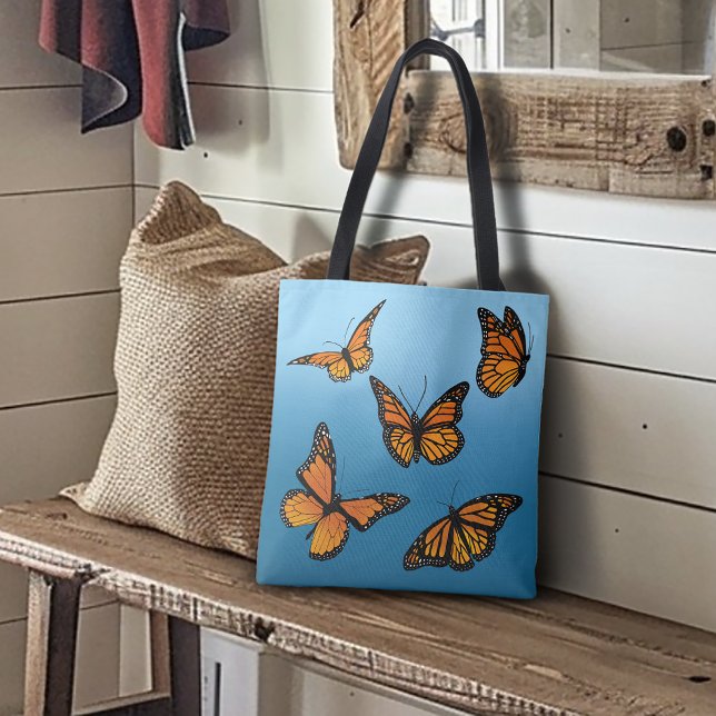 Tote Bag Papillons Monarch Ombre Bleu (Créateur téléchargé)