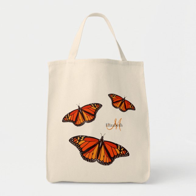 Tote Bag Papillons monarques personnalisés (Devant)