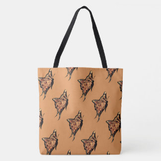 Tote Bag Papillons orange de couleur riche volants