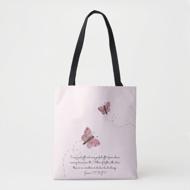Tote Bag Papillons roses (Devant)