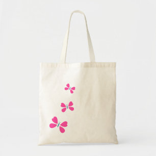 Tote Bag Papillons roses volants