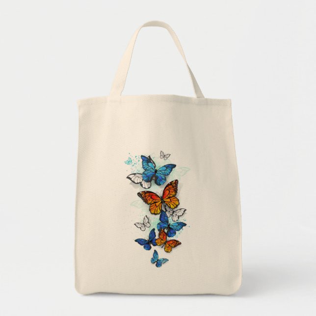 Tote Bag Papillons volants Morpho et Monarch (Devant)