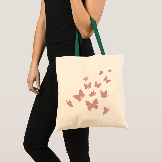 Tote Bag Papillons volants roses mignons personnalisés (Devant (produit))