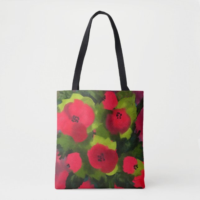 Tote Bag Papps peints | Art floral (Devant)