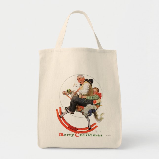 Tote Bag Papy sur le cheval de basculage (Devant)