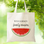 Tote Bag Pâque de la famille de la Réunion<br><div class="desc">Ce Sac fourre-tout familial de la Réunion est décoré d'une pastèque couleur rouge. Facile à personnaliser. Utilisez l'outil de conception pour modifier la taille,  le style ou la couleur du texte. En créant notre oeuvre,  vous ne trouverez pas cette image exacte d'autres créateurs. Aquarelle originale © Michele Davies.</div>