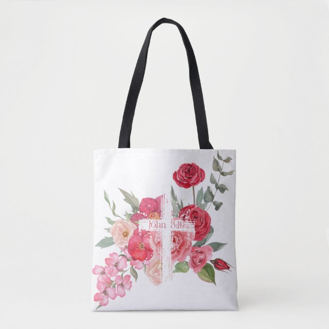 Tote Bag Pâques/Croix/Jean3:16/Jésus (Devant)
