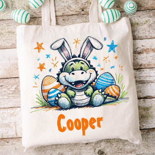 Tote Bag Pâques Enfants Nom Garçons Bunny Crocodile
