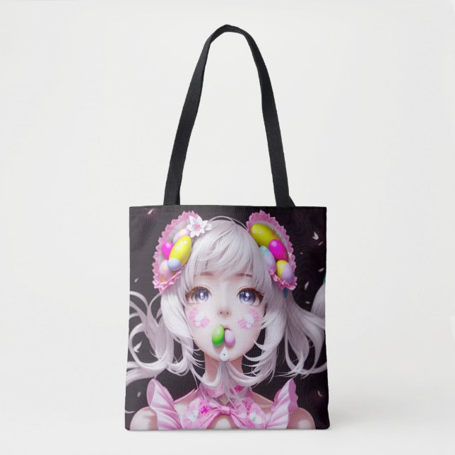 Tote Bag Pâques/printemps Anime fille (Devant)