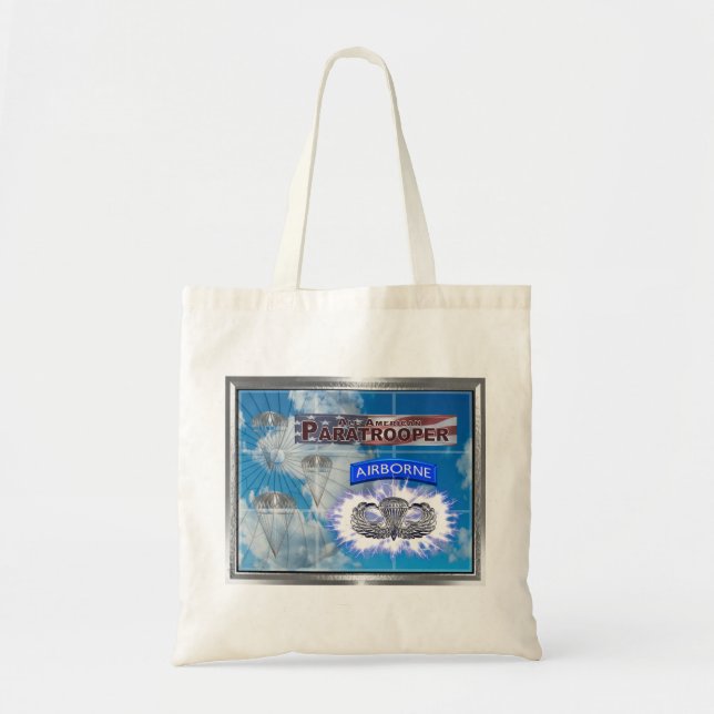 Tote Bag Parachutiste et drapeau américains Extraordinaires (Devant)