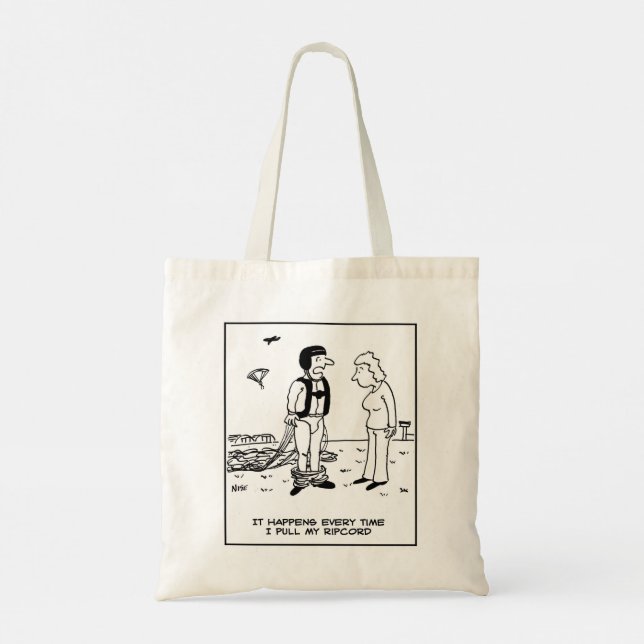Tote Bag Parachutiste Skydiving par Parachute a un problème (Dos)