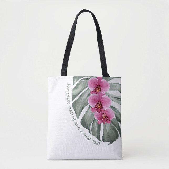 Tote Bag Paradis de Citation Tropicale Whimsical Appelé (Devant)