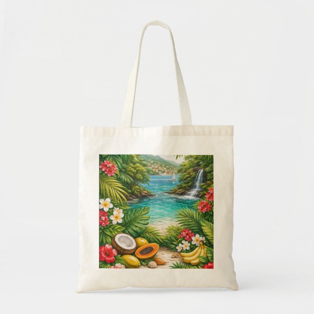 Tote Bag Paradis de plage de l'île tropicale de Grenade (Devant)