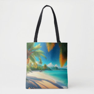 Tote Bag Paradis de Plage Tropical - Art de Palmier