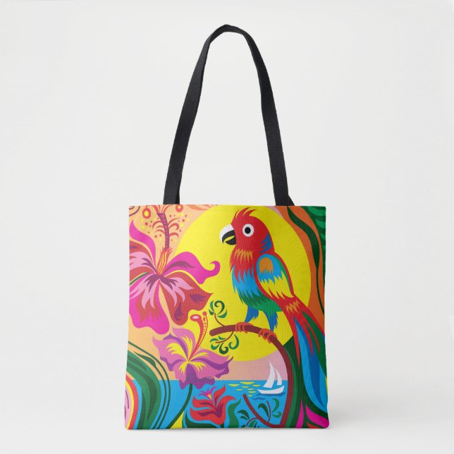 Tote Bag Paradis du perroquet tropical (Devant)