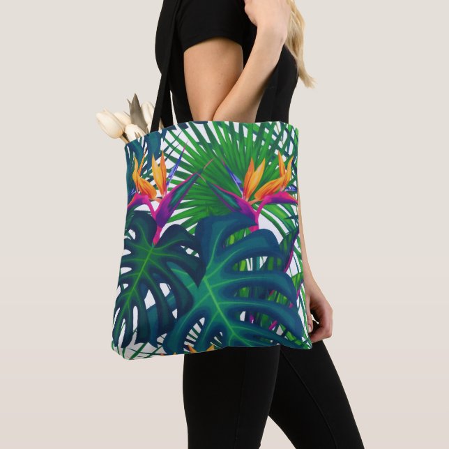 Tote Bag Paradis Feuille de la jungle tropicale (De près)