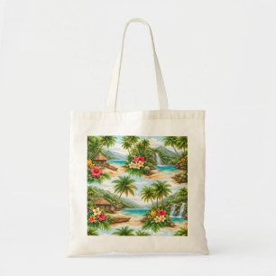 Tote Bag Paradis floral de la plage tropicale d'Hawaii