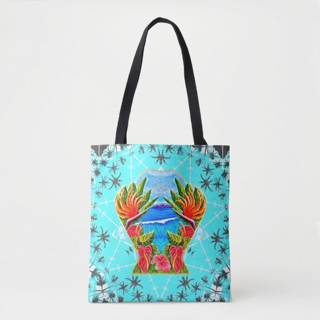 Tote Bag Paradis hawaïen à deux fois (Devant)